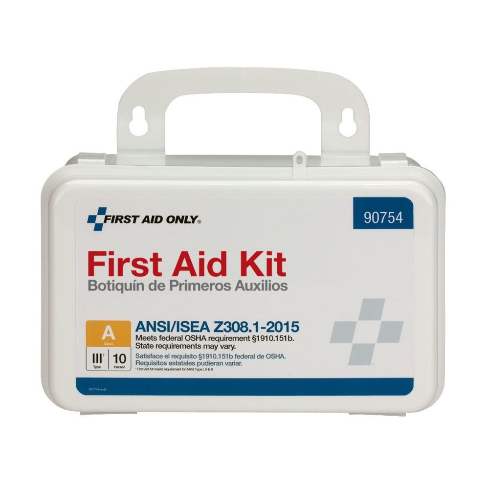 First Aid Only First Aid Kit 10 Person Bulk Plastic Case ANSI A