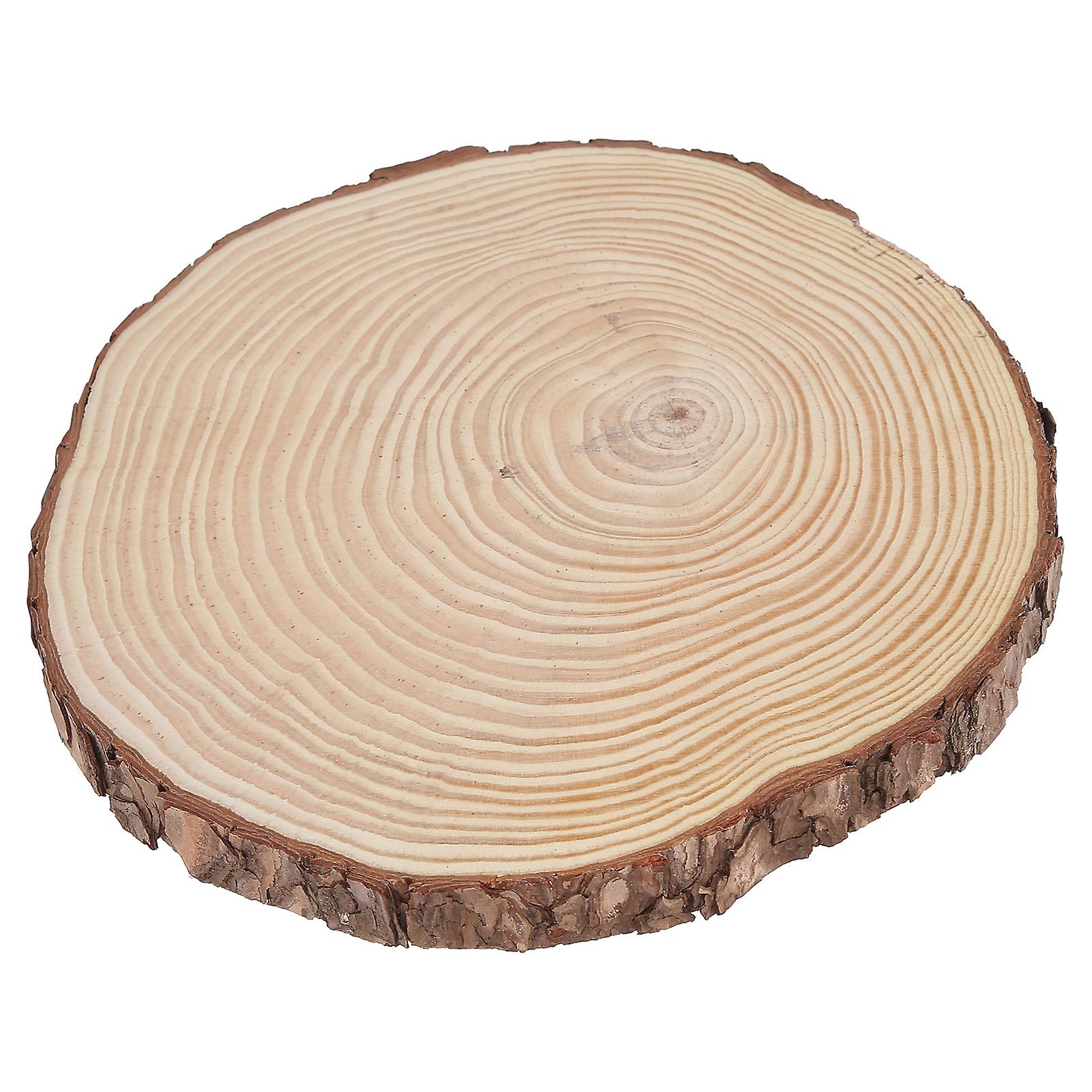 Natural Wood Slices Unfinished Wood Circles Ornaments Irregular Wood Slices With Bark22.5x23cm/8.9x9.1in