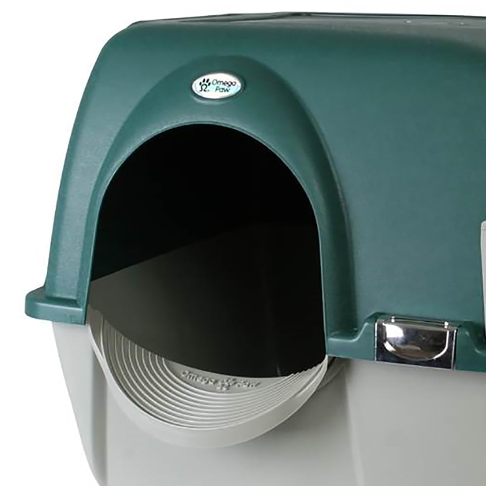 Omega Paw Premium Roll 'N Clean Self Cleaning Litter Box， Large， Green