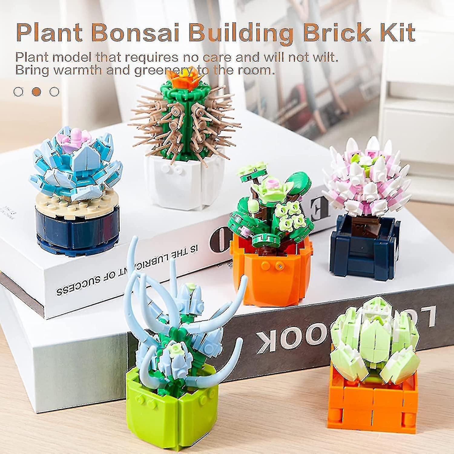 Plant Series Building Block Kit， Bonsai Model Creative Plant Building Block Toy Home Decoration， Chi