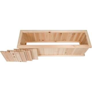 Shine Company 40 in. L x 12 in. W x 12.5 in. H Rectangle Natural Cedar Raised Garden Bed Box Planter Large Plant Pot Wooden Box 5103N