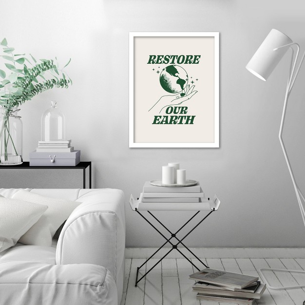 Americanflat Quotes Modern Wall Art Room Decor Restore Our Earth By Emanuela Carratoni