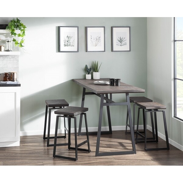 Carbon Loft Richard Metal and Wood Industrial Counter Stools (Set of 2)