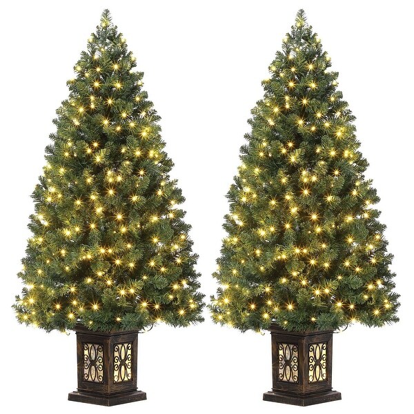 4.5 FT Artificial Fiber Optic Christmas Tree 2pack