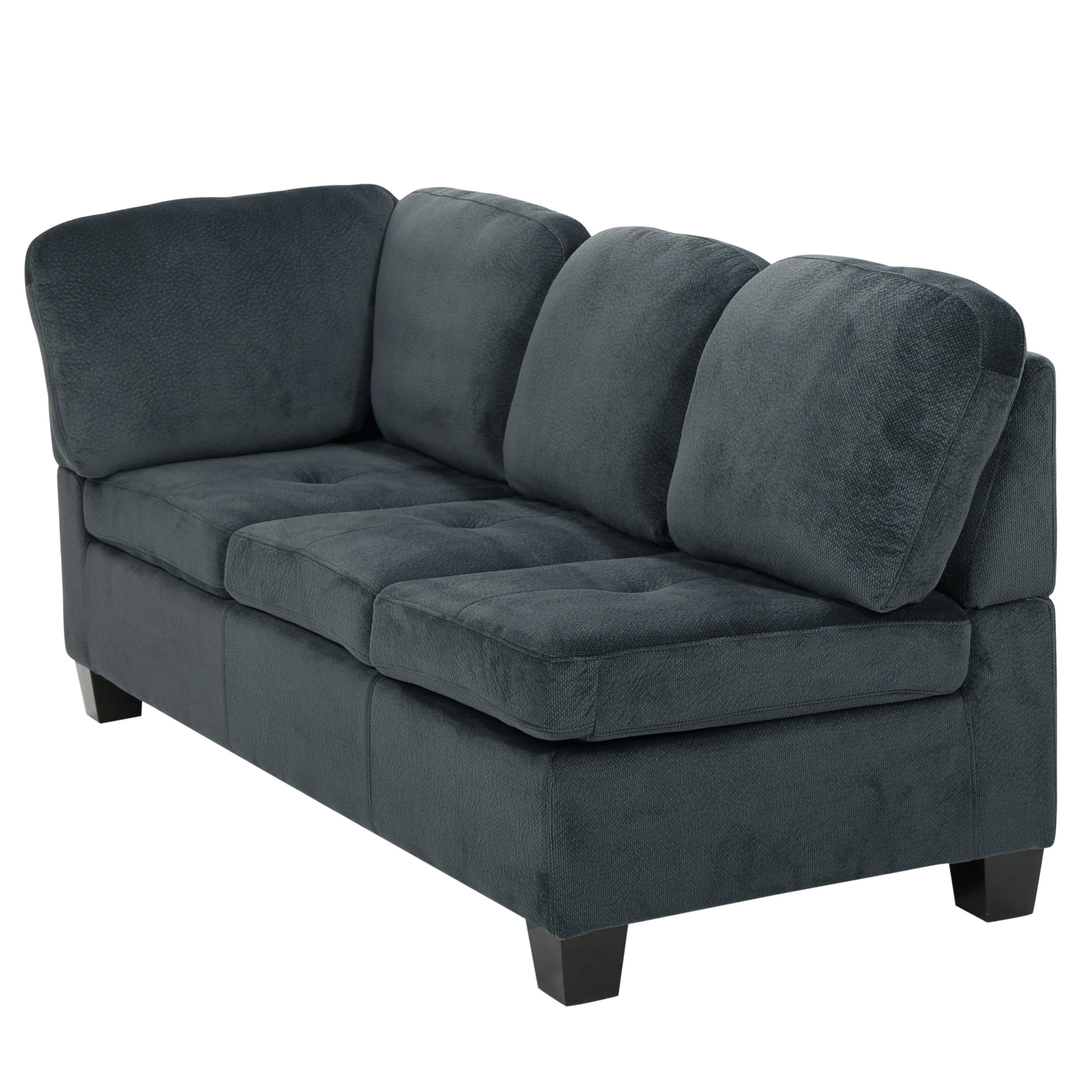 GDF Studio Canterbury 3-Pc Sectional Sofa Set, Charcoal Finish