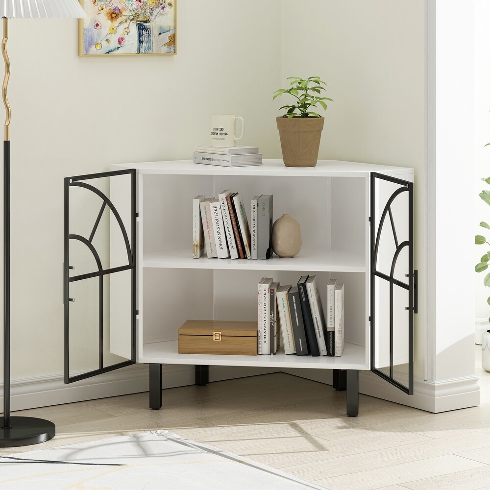 Two Door Hexagonal Corner Cabinet