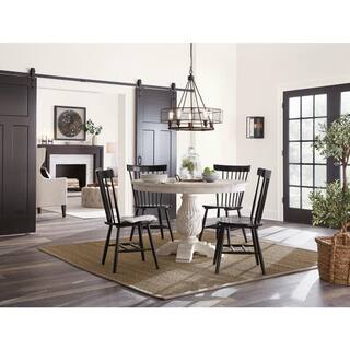 SAFAVIEH Riley Black Wood Dining Chair (Set of 2) AMH8500B-SET2