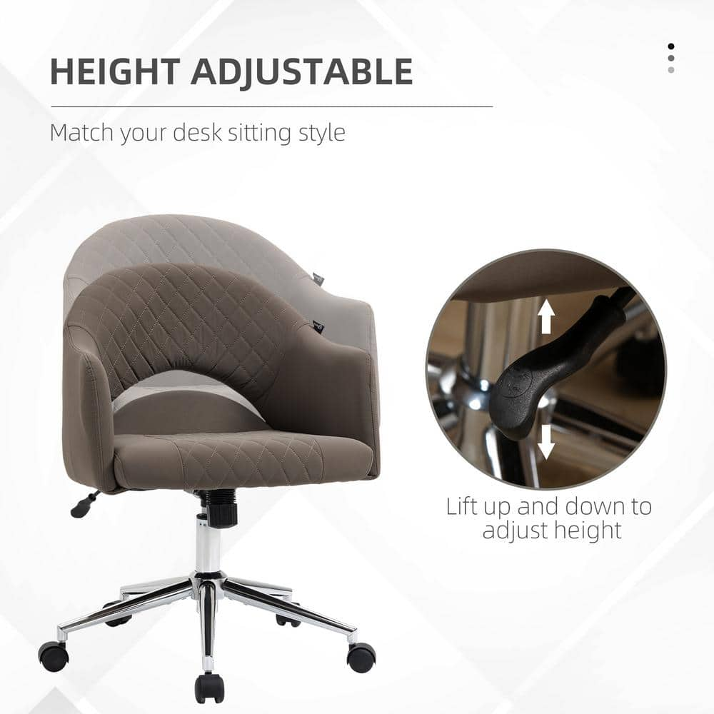 Vinsetto Brown Nylon Office Chair, Computer Desk Chair with Adjustable Height and Padded Seat 921-461BN