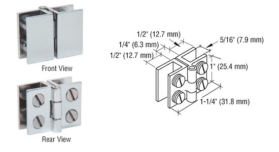 CRL Mini Glass to Glass Set Screw Inswing Hinge