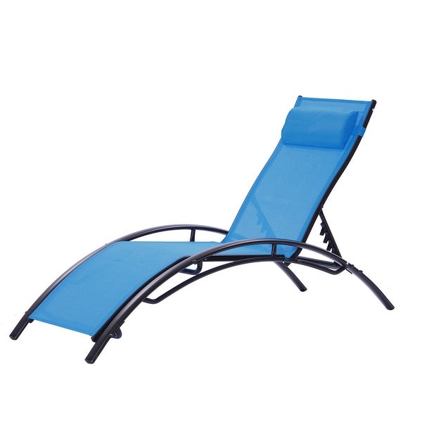 2pcs Set Outdoor Chaise Lounge Chair with Portable Design， Adjustable