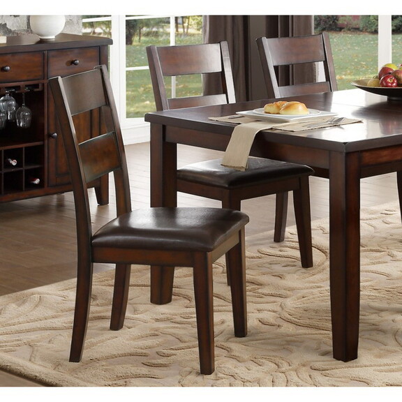 Cherry Finish Classic 7pc Dining Set Wooden Table ...