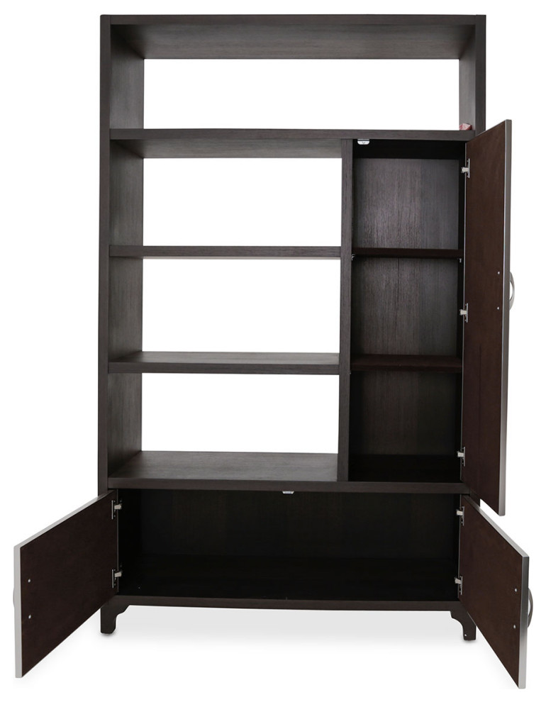 21 Cosmopolitan 2 Piece Bookcase Cabinet With Doors   Taupe/Umber   Transitional   Bookcases   by Michael Amini  Houzz