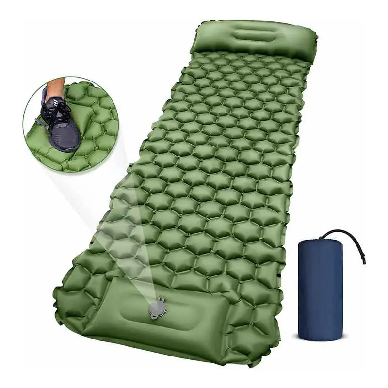 Aji Portable Storage Pad Bag Self Portable Air Bed Built In Pump Summer Sleeping Camping Mat Inflatable Mattresses