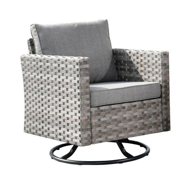 OVIOS Swivel Rocking Wicker Chair