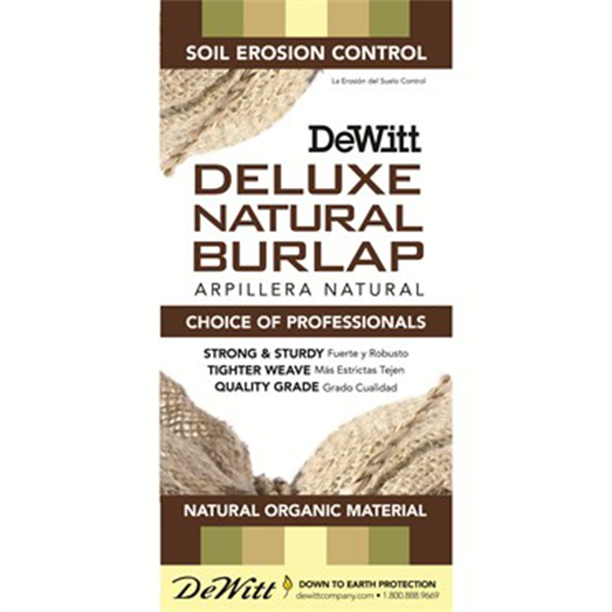 Dewitt NB3 3' x 250' Medium Weave Natural Burlap Cloth Liner for Biodegradable Weed Control