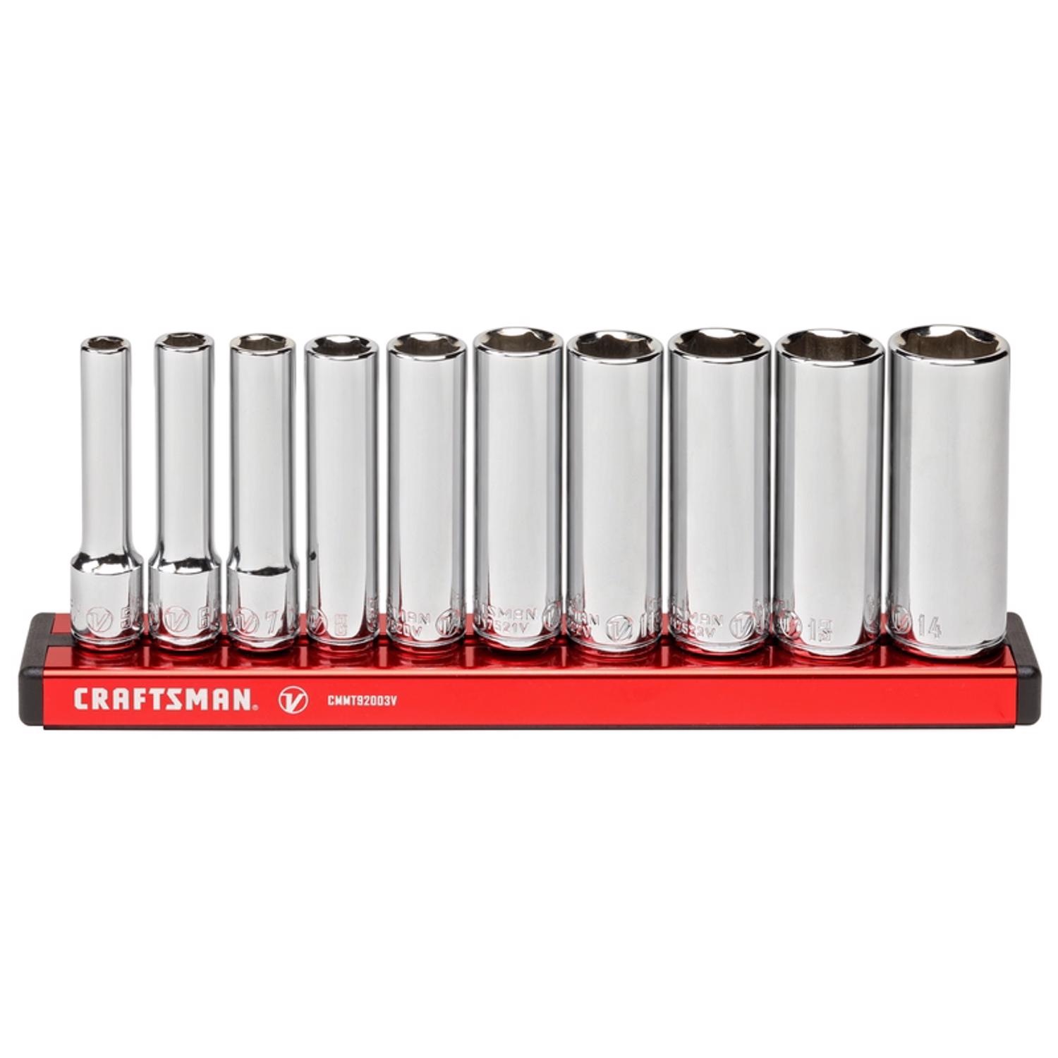 Craftsman V-Series 1/4 in. drive Metric 6 Point Deep Socket Set 10 pc