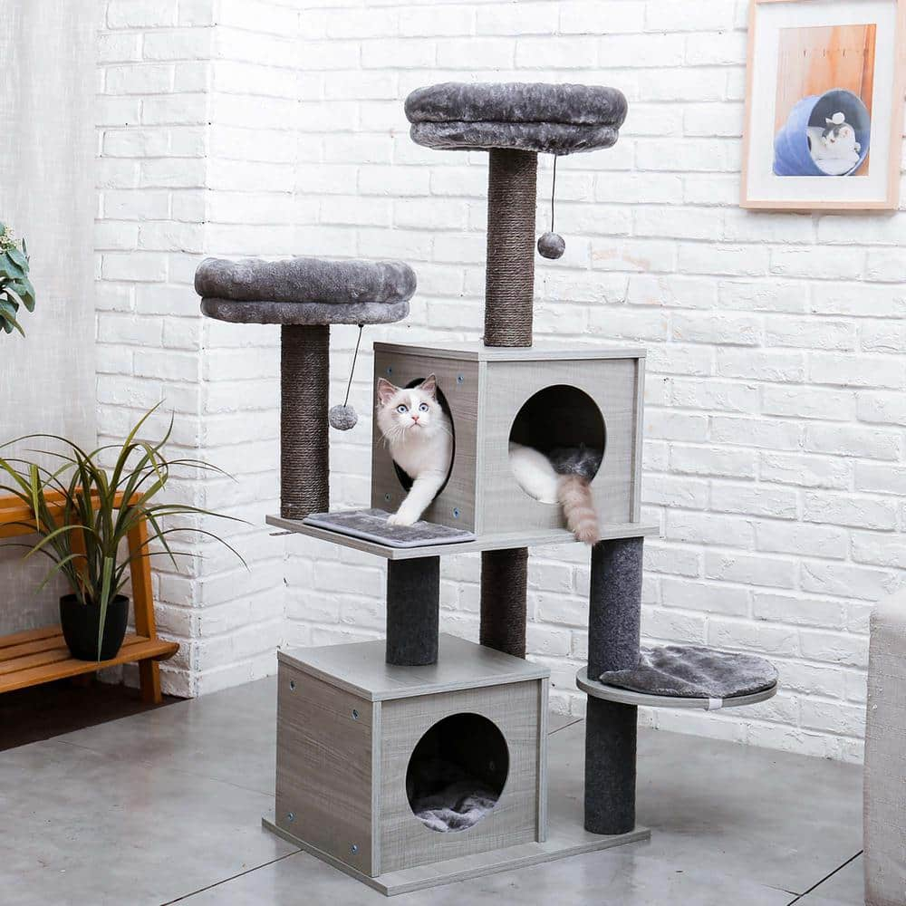 Foobrues All-in-1 Marble Cat Tree Medium Activity Center PSL-23170444