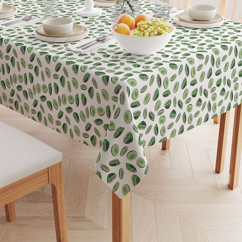 Square Tablecloth， 100% Cotton， 60x60， Cocktail Limes