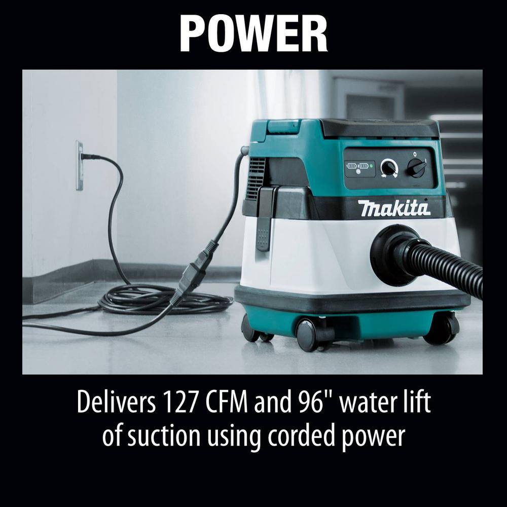 Makita 18V X2 LXT Lithium-Ion (36V) CordlessCorded 2.1 Gal. Dry Vacuum (Tool Only) XCV04Z