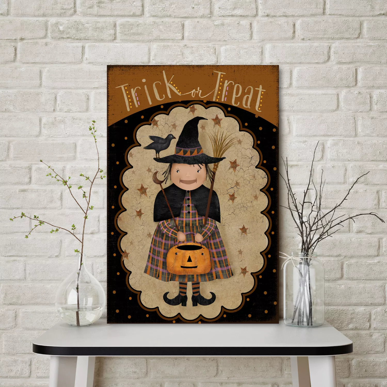 Courtside Market Trick Or Treat Witch Canvas Wall Art