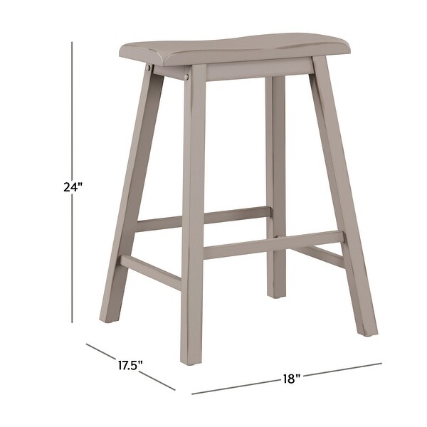 Moreno Wood Backless Counter Height Stool， Distressed Gray