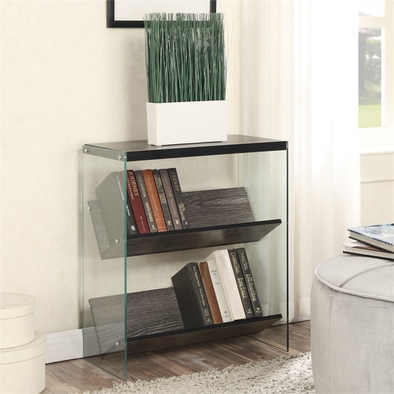 Pemberly Row 2 Shelf Bookcase in Weathered White   Contemporary   Bookcases   by Homesquare  Houzz