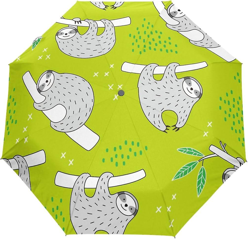 Rain Umbrella Automatic Windproof Foldable Umbrella Funny Sloth