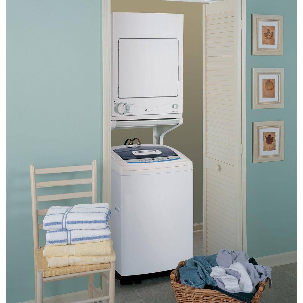 GE 3.6 cu. ft. 120-Volt White Stackable Electric Vented Stationary Compact Dryer DSKS333ECWW