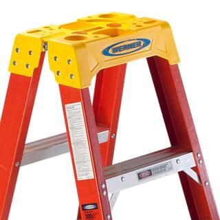 Werner 3 ft. Fiberglass Twin Step Ladder with 300 lb. Load Capacity Type IA Duty Rating T6203