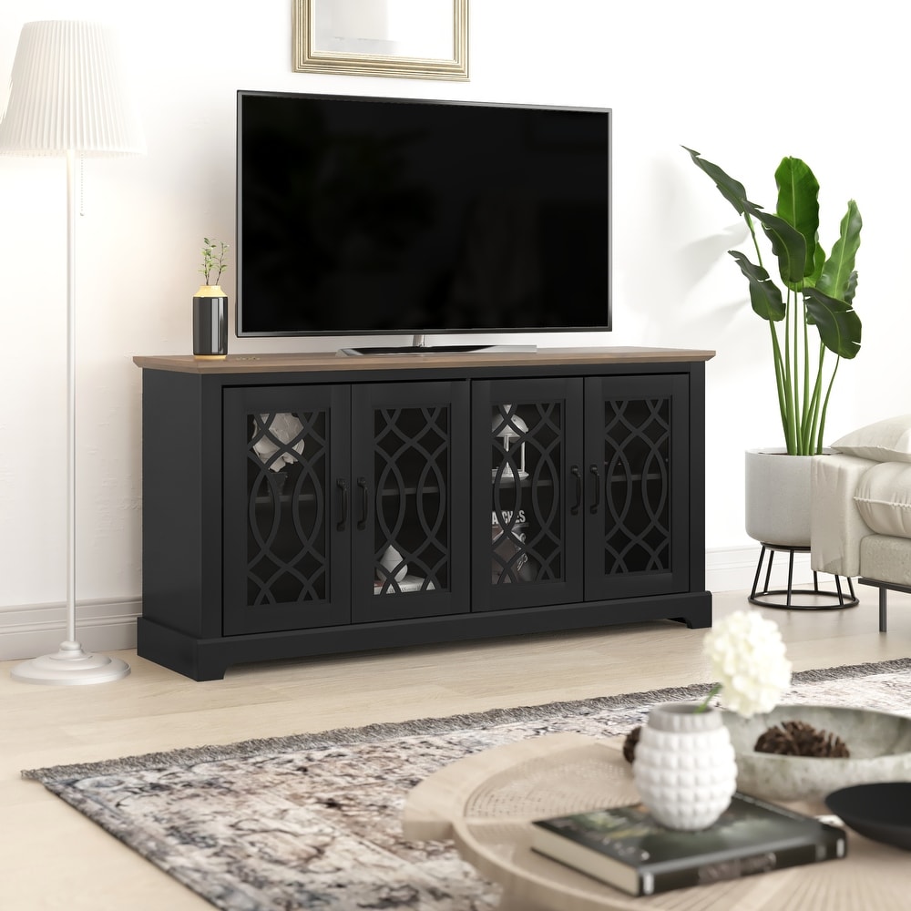 GALANO Raccon 59.1 in. Oak TV Stand for TVs up to 65 in.   59.1\