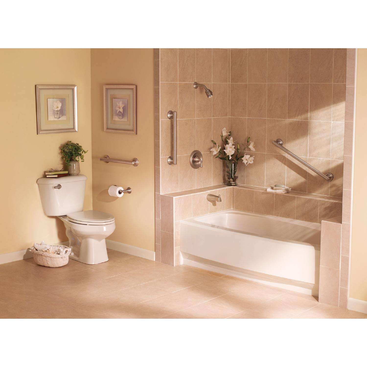 Moen 16 in. L ADA Compliant Brushed Stainless Steel Grab Bar