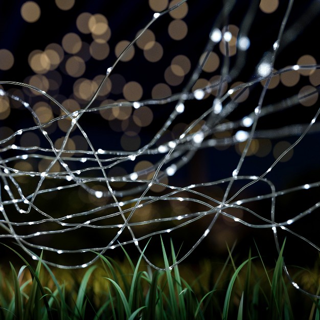 Outdoor Starry Solar String Lights Solar Powered Cool White Fairy 200 Led Lights With 8 Lighting Modes For Patio Backyard Events By Nature Spring