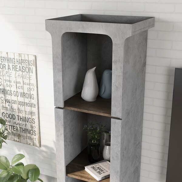 DH BASIC Cement Grey Urban 3-piece Entertainment Center by Denhour