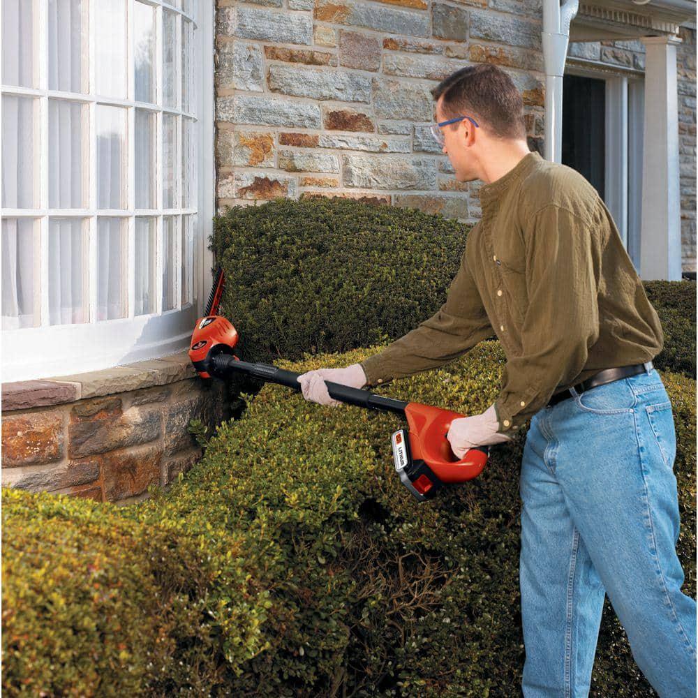 BLACKDECKER 20V MAX Cordless Battery Powered Pole Hedge Trimmer Kit with