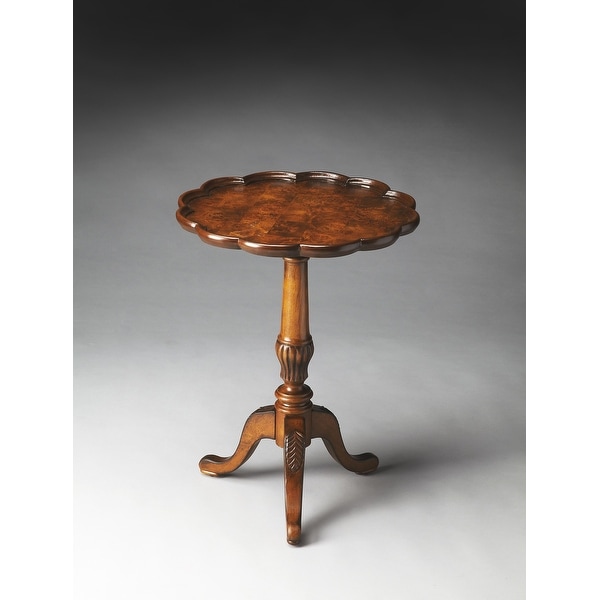 Handmade Butler Dansby Olive Ash Burl Pedestal Table