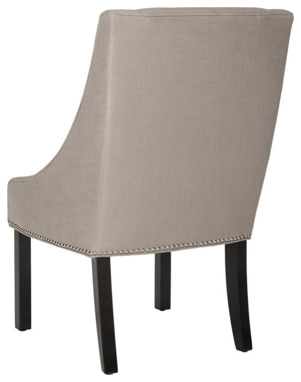 Paulin 20  x27 x27h Sloping Arm Dining Chair set of 2 Silver Nail Heads Oyster   Transitional   Dining Chairs   by AED Luxury Home Decor  Houzz