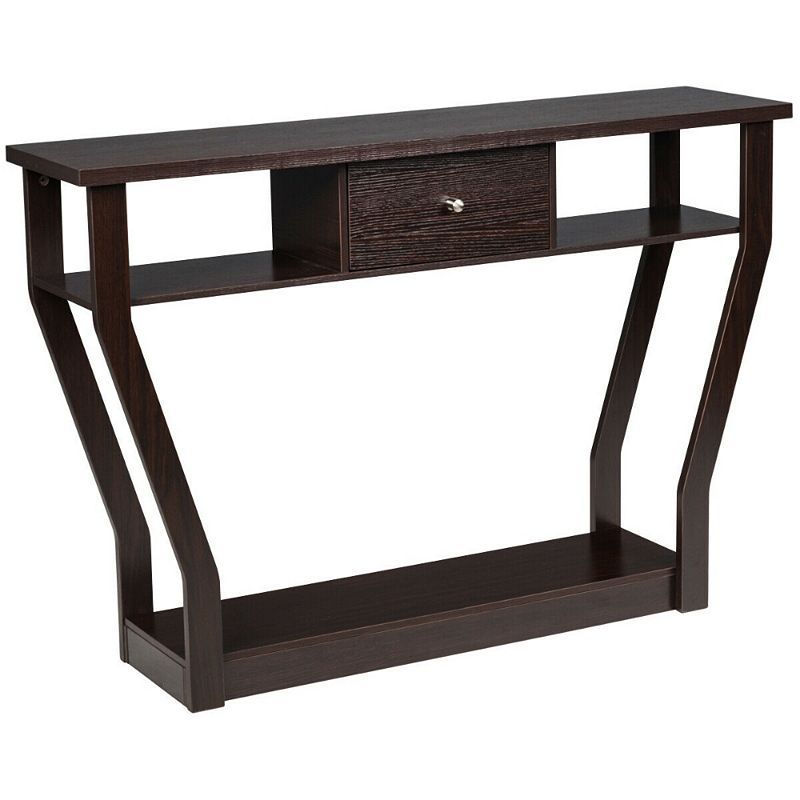 Console Hall Table with Storage Drawer and Shelf