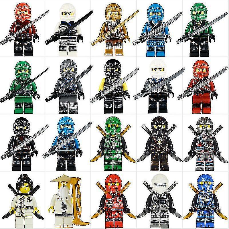 Set Of 20 Pcs Ninjago Mini Figures Kai Jay Sensei Wu Master Building Blocks Toys