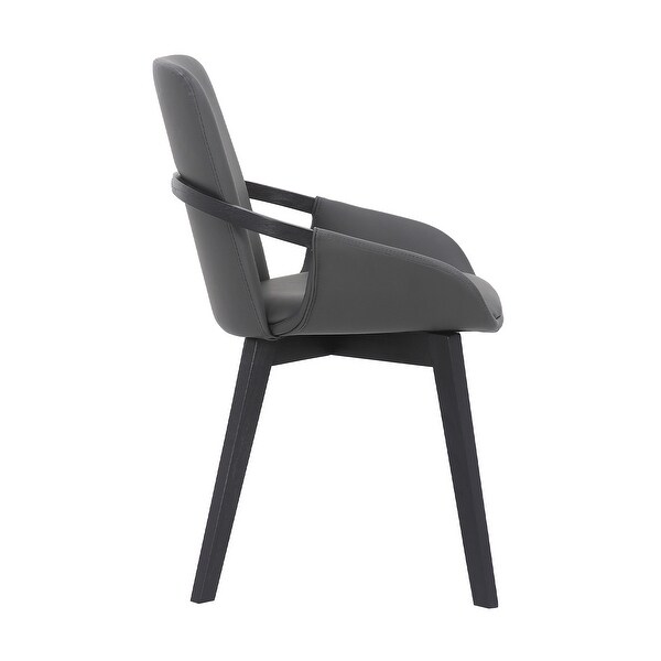 19 Inches Leatherette Dining Chair with Bucket Seat， Black - 33 H x 21 W x 22.5 L