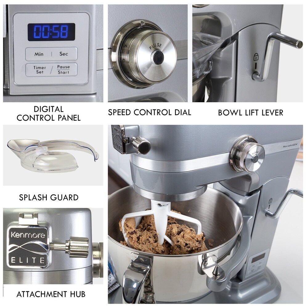 Kenmore Elite 6 qt Bowl Lift Stand Mixer with Countdown Timer  600W