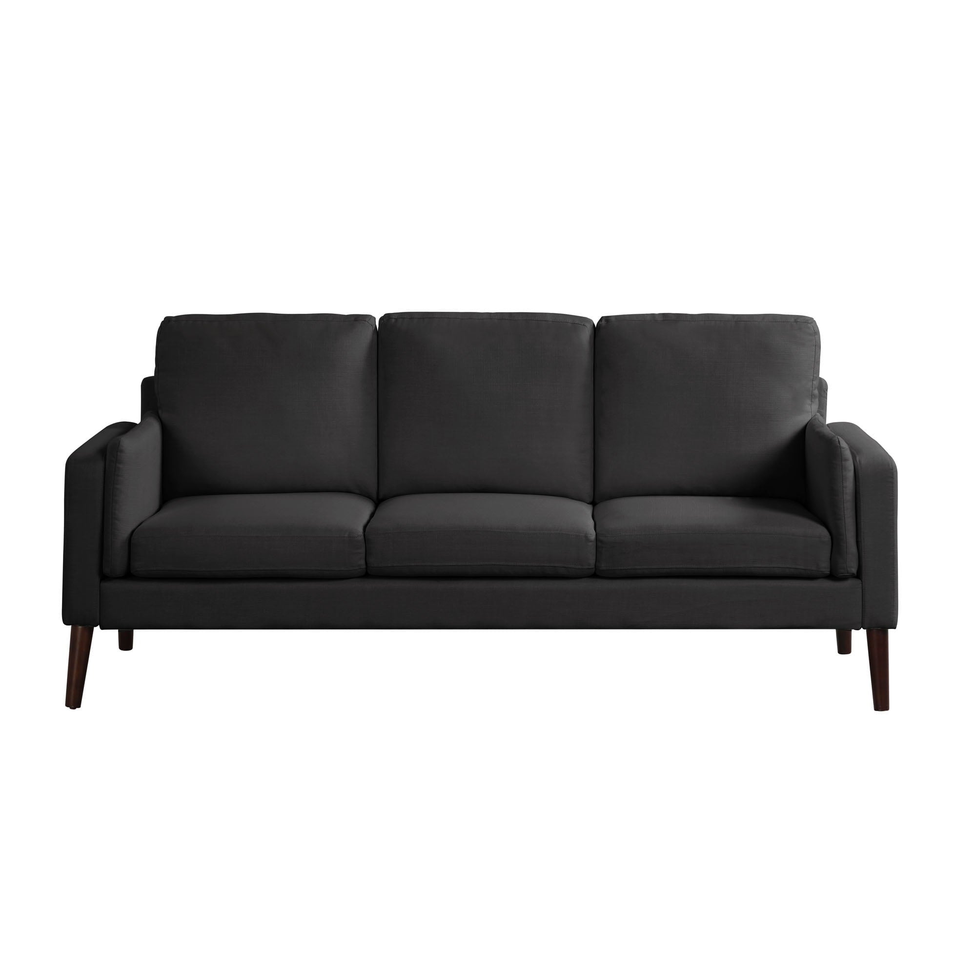 Elm & Oak Nathaniel Sofa with Side Pocket and USB Power, Black Upholstery