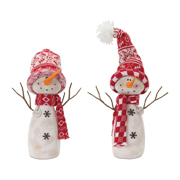 Snowman Decor with Hat and Scarf (Set of 2)