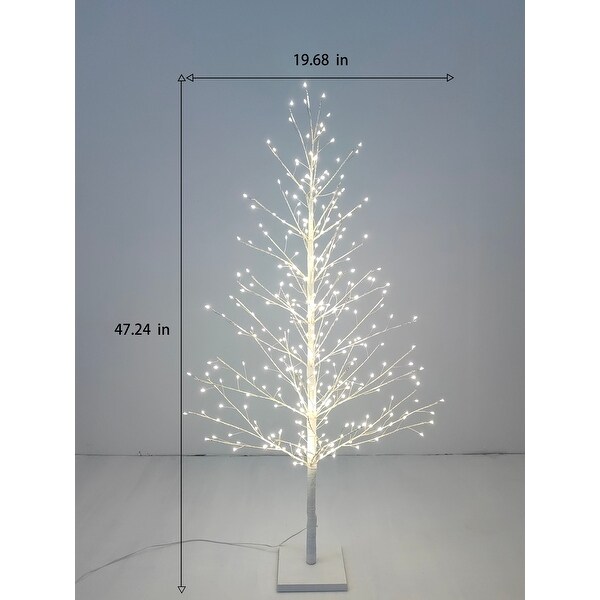 47in/70in White Birch Tree with LED Lights Indoor Use Only