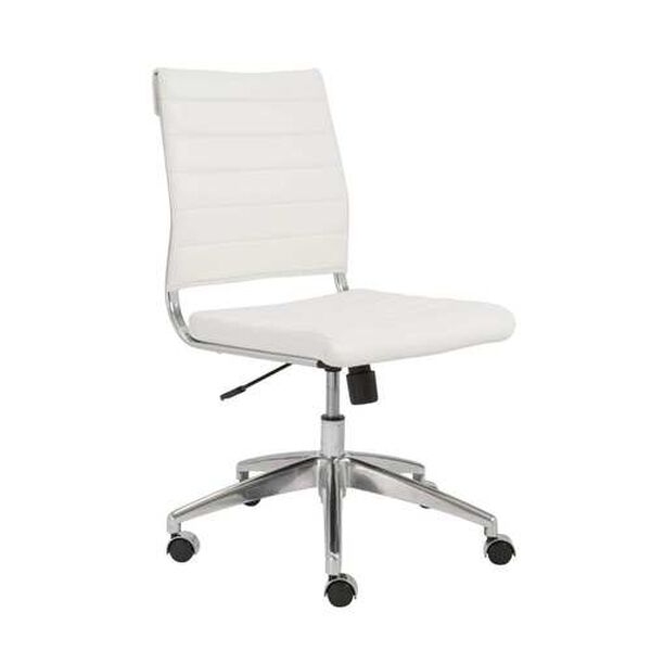 Axel White Low Back Office Chair Without Armrests