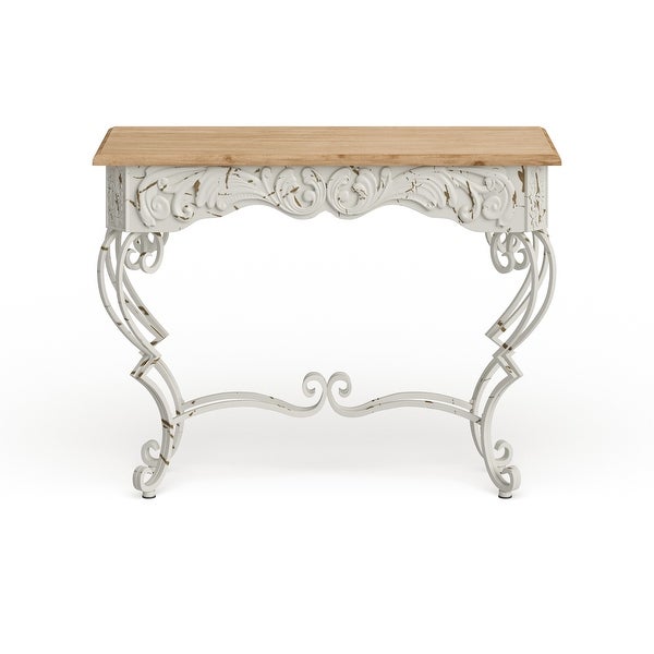 White Iron Farmhouse Console Table 32 x 42 x 16