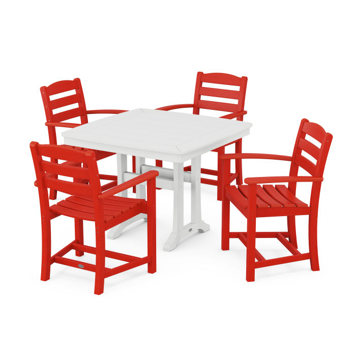 Polywood La Casa Café 5-Piece Dining Set with Trestle Legs PWS971-1