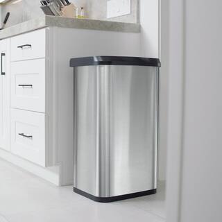 Glad 20 Gal. Stainless Steel with Clorox Odor Protection Touchless Motion Sensor Trash Can GLD-74514