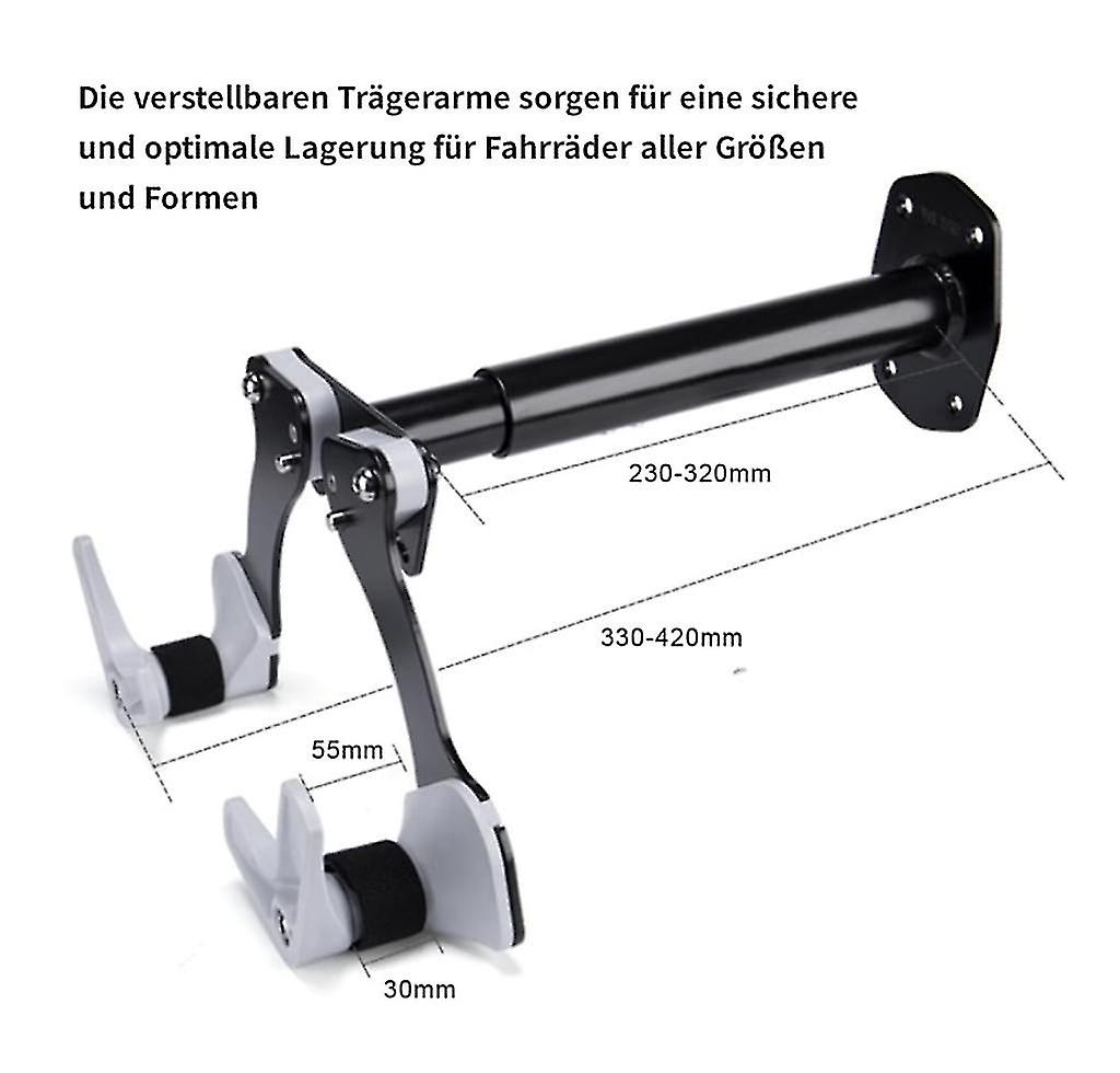 Space-saving Bicycle Wall Mount. Adjustable Bike Storage And Rack Ideal For The Garage， Basement