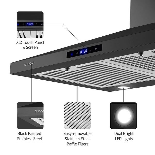 30 Inch Wall Mount Kitchen Hood 350 CFM