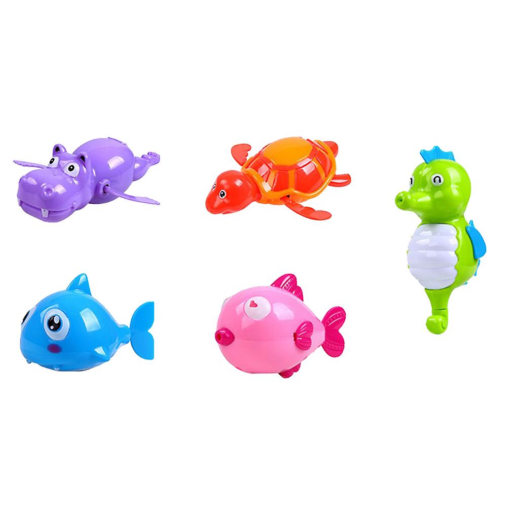 6 Pcs Cartoon Water Bath Toys Bathtub Toys Wind-up Toys For Babies Toddlers Kids Random Pattern